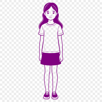 A young girl character illustration in vector format.