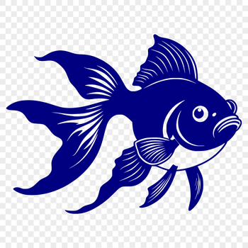 A simple illustration of a common pet fish in various colors.