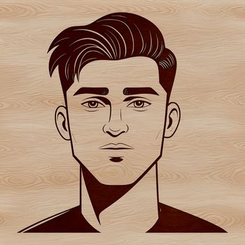 An SVG vector art design featuring a man in a minimalist style.