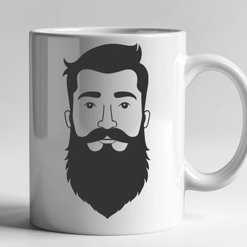 Illustration of a man with a beard in vector format.