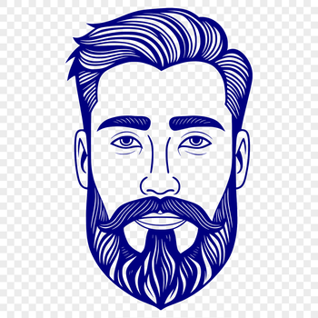 A simple illustration of a man with facial hair, suitable for various design applications.
