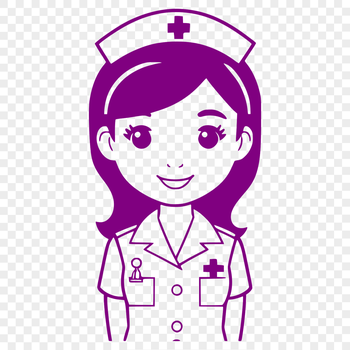 A female figure wearing a nurse's uniform, suitable for vector art and design projects.