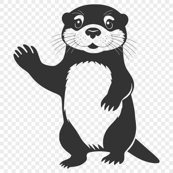 A vector illustration of a playful otter in a aquatic environment.