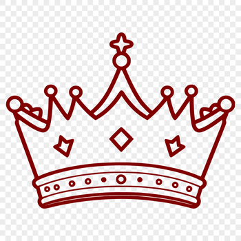 A digital illustration of a crown in vector format, suitable for cutting machines like Cricut or laser cutters.