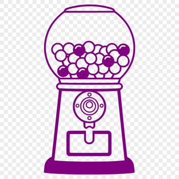 A 3D illustration of a gumball machine in vector format, suitable for digital editing.