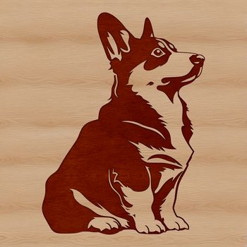 A digital illustration of a corgi pet, suitable for clip art use in designs.