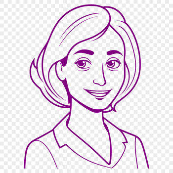 A vector illustration of a woman in a simple design style, suitable for digital and craft applications.