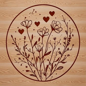 A colorful illustration of a wild flower in bloom, featuring delicate petals and a vibrant center.
