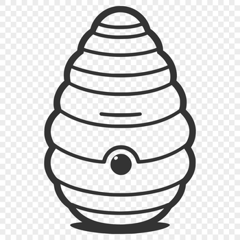 An SVG vector design of a beehive suitable for cutting machines or laser engraving.