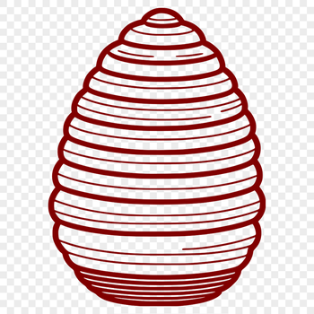 A digital illustration of a beehive structure, designed as a vector graphic.