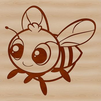 A colorful illustration of a bee in mid-flight, ready to pollinate flowers.