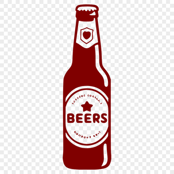 A digital illustration of a beer bottle, designed as vector art for various uses.