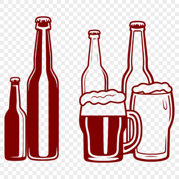A detailed illustration of a glass containing a cold beer, ideal for vector art projects.