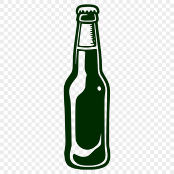 A 2D representation of a bottle of beer in vector format.