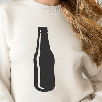 A bottle of beer made from a vector illustration with fine lines and shapes.