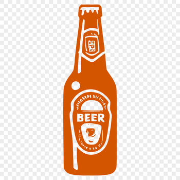 A digital illustration of a beer bottle, suitable for vector graphics projects.