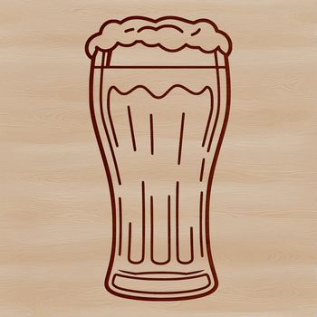 A stylized illustration of a glass filled with beer, suitable for various digital applications.