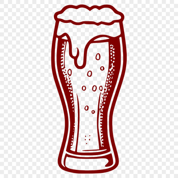 A digital illustration of a beer glass on a table.
