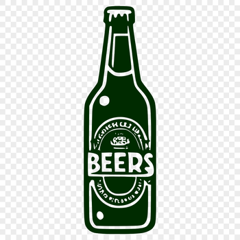 A stylized illustration of a beer bottle, suitable for use as clip art or vector design in various formats.