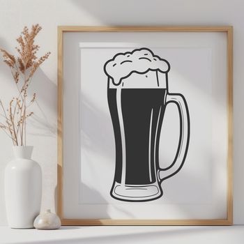 A transparent icon illustration of a glass containing beer, ideal for web design and digital projects.