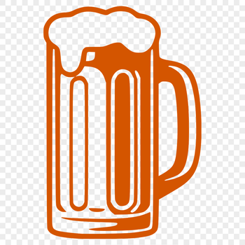 A glass containing a foamy beer, illustrated in a clean vector design.