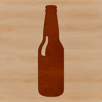 A digital illustration of a bottle of beer with a label and cap, suitable for vector art and design projects.