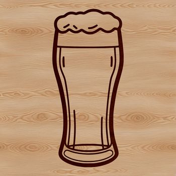 A stylized graphic representation of a beer in a glass, suitable for digital use.