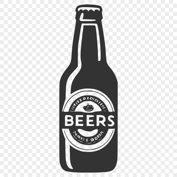 A digital illustration of a bottle of beer with a label and condensation effects.