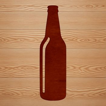 A digital illustration of a beer bottle with a label and condensation on the glass.