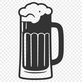 A stylized illustration of a glass containing beer, suitable for vector design.