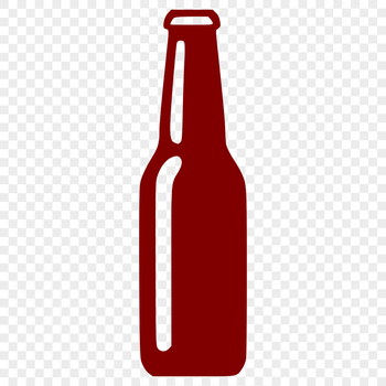 A stylized illustration of a bottle of beer.