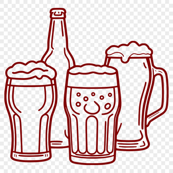 A clear glass filled with a frothy beer, suitable for illustration and design purposes.