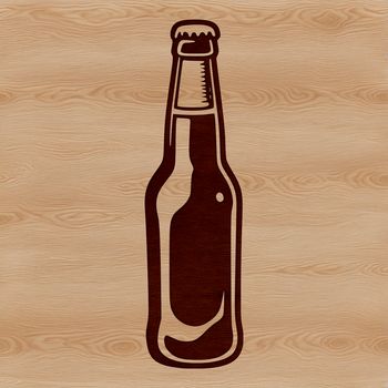 A digital illustration of a bottle containing beer, suitable for vector art and design.