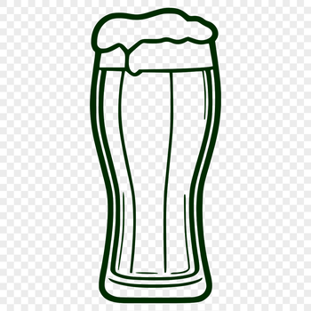 An abstract vector design featuring a bottle of beer on a table with a drinking glass next to it.