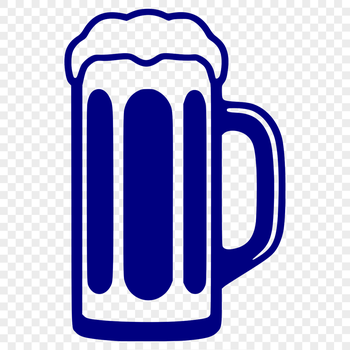 A digitally created illustration of a beer glass filled with a frothy head, suitable for printing and cutting.