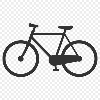 An SVG representation of a bicycle silhouette with clean lines.