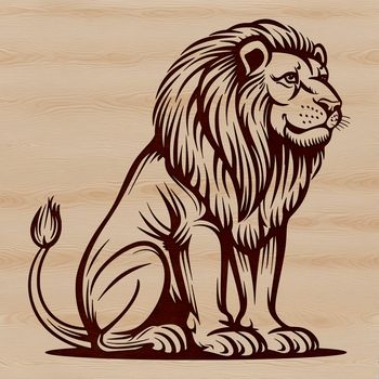 A large feline animal sitting on its haunches, depicted in a stylized vector format.