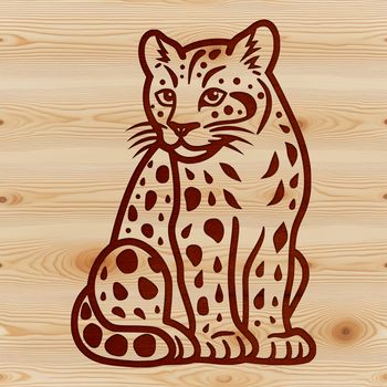 A wild South American animal, the ocelot, sitting on its haunches with a curious expression.