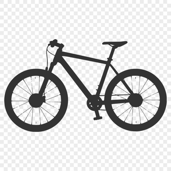 A minimalist SVG design featuring a bike in outline form.