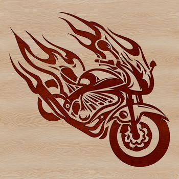 A detailed illustration of a motorcycle with sleek lines and vibrant colors.