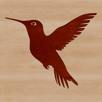 A detailed vector graphic representation of a wild animal, specifically a hummingbird, captured in dynamic motion.