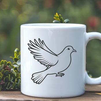 A simple illustration of a dove, designed as a scalable graphic element suitable for various design applications.