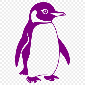 A detailed illustration of a penguin in a vector format, suitable for cutting machines and laser cutters.
