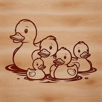 A simple line drawing of a duck, suitable for use in graphic design.