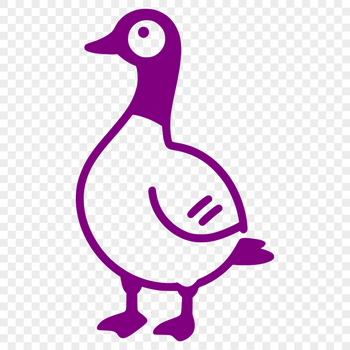 A simple illustration of a goose in a minimalist style, suitable for digital use.