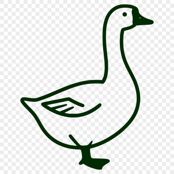 White goose in simple silhouette illustration, suitable for digital cutting machines and laser engraving.