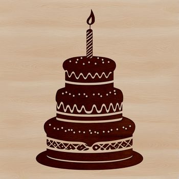 A colorful illustration of a birthday cake with candles lit, perfect for decorating or crafting projects.