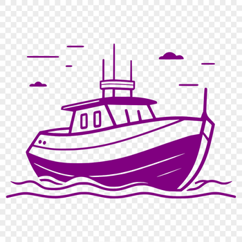 A detailed boat illustration in vector format.