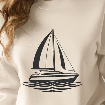 An SVG representation of a vessel with clean lines and precise design elements.