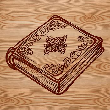 A simple illustration of an open book with pages folded inwards, suitable for educational purposes or crafting projects.